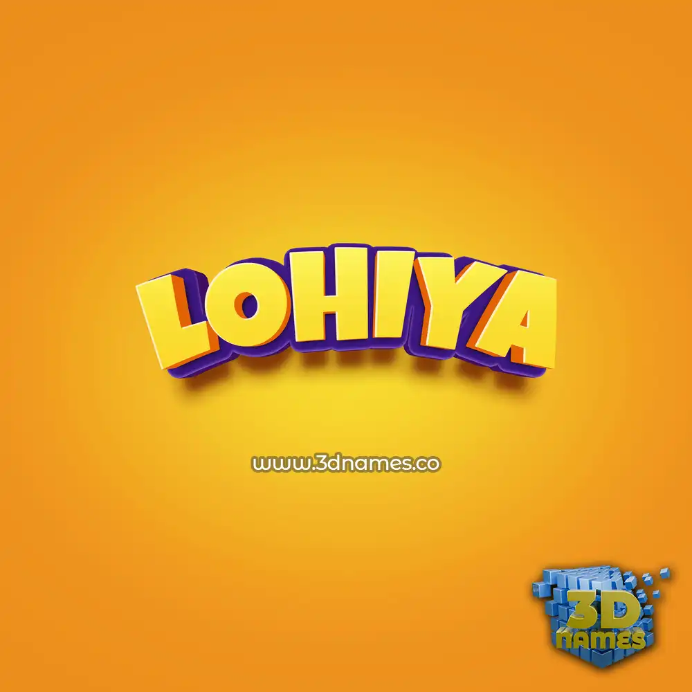 lohiya in Orange Toon style - 3D name wallpaper