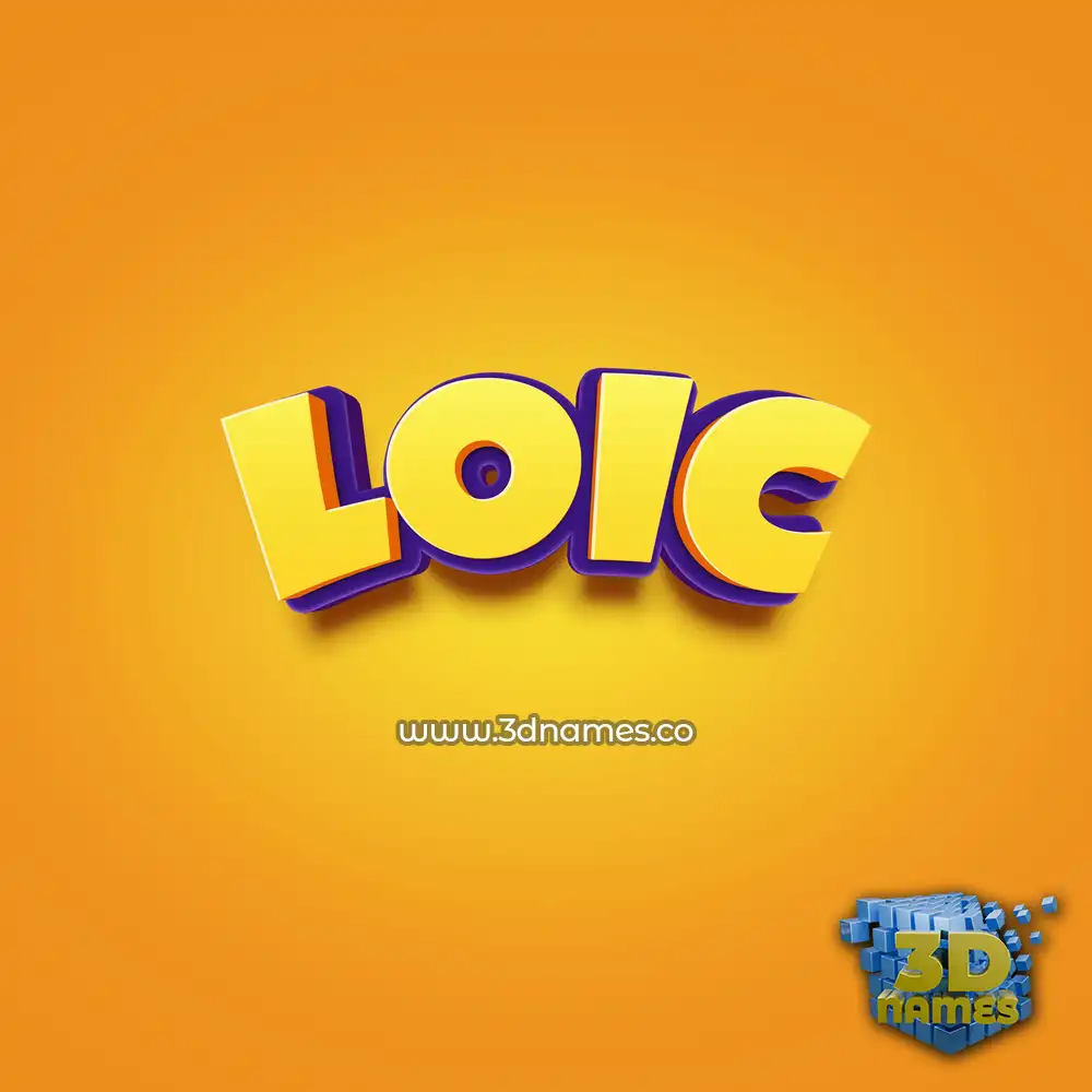 loic in Orange Toon style - 3D name wallpaper