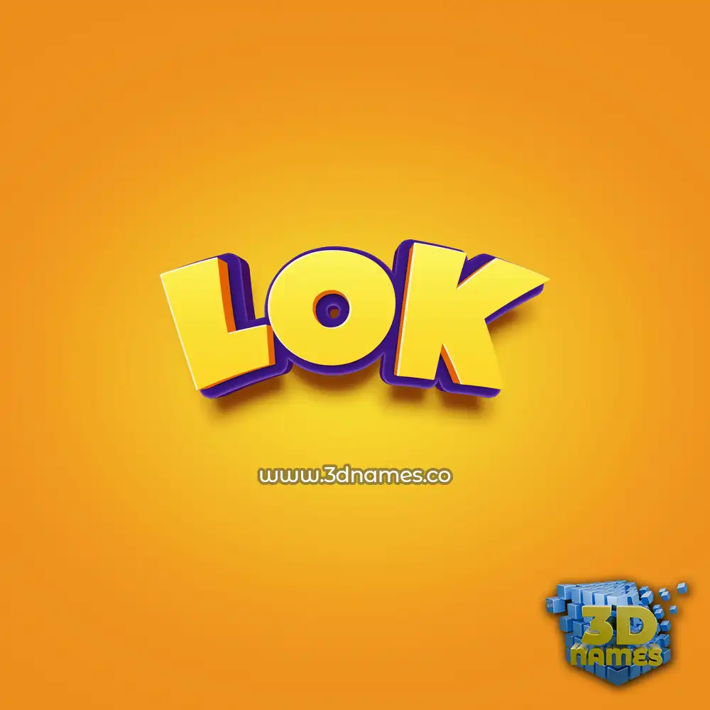 lok in Orange Toon style - 3D name wallpaper