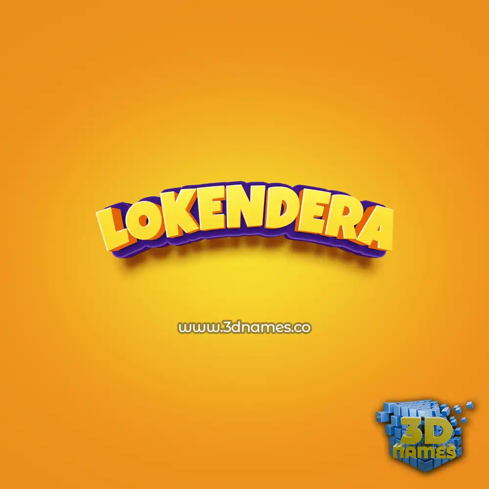 lokendera in Orange Toon style - 3D name wallpaper