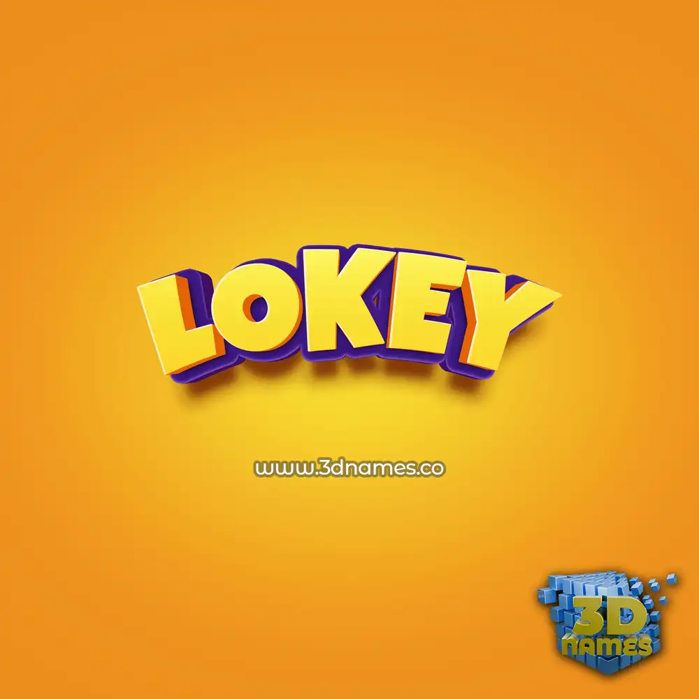 lokey in Orange Toon style - 3D name wallpaper