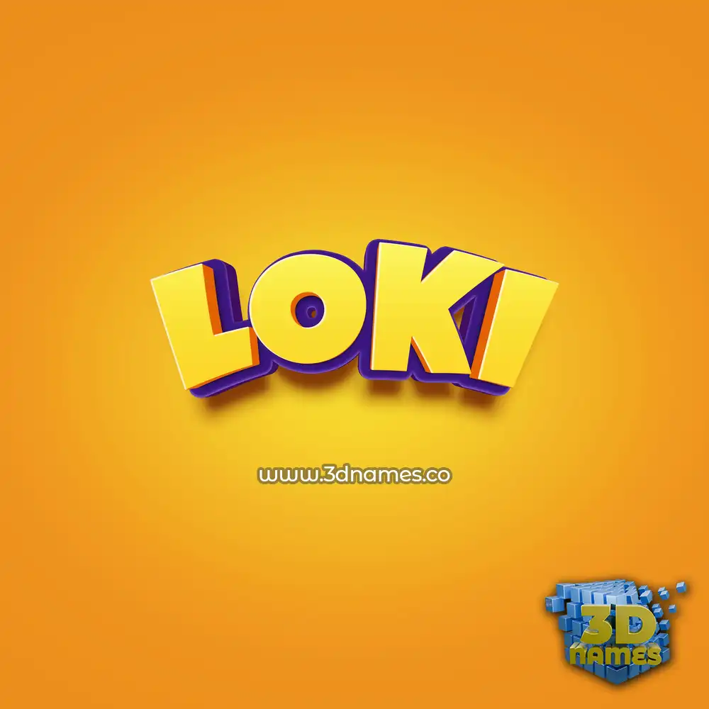 loki in Orange Toon style - 3D name wallpaper