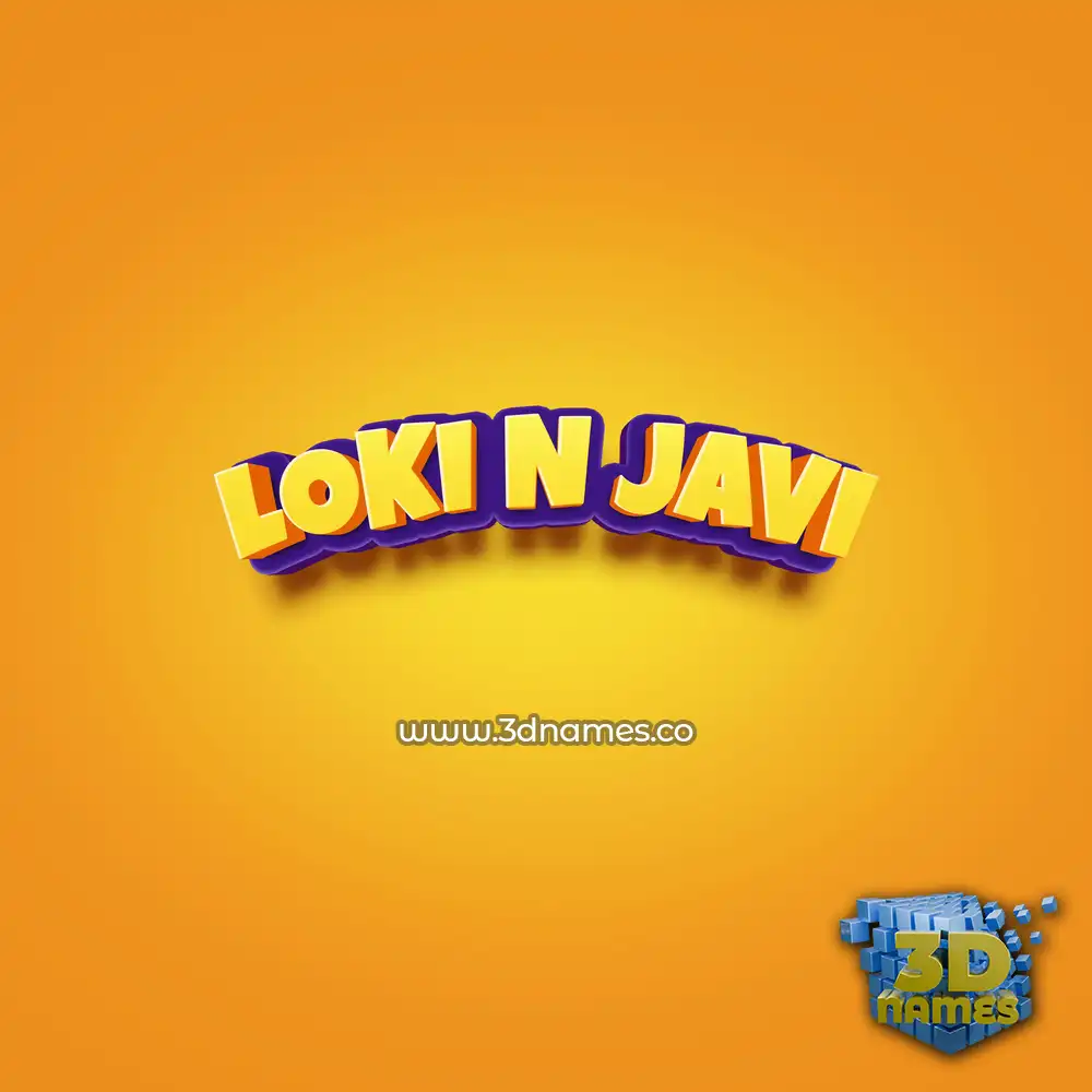 loki n javi in Orange Toon style - 3D name wallpaper