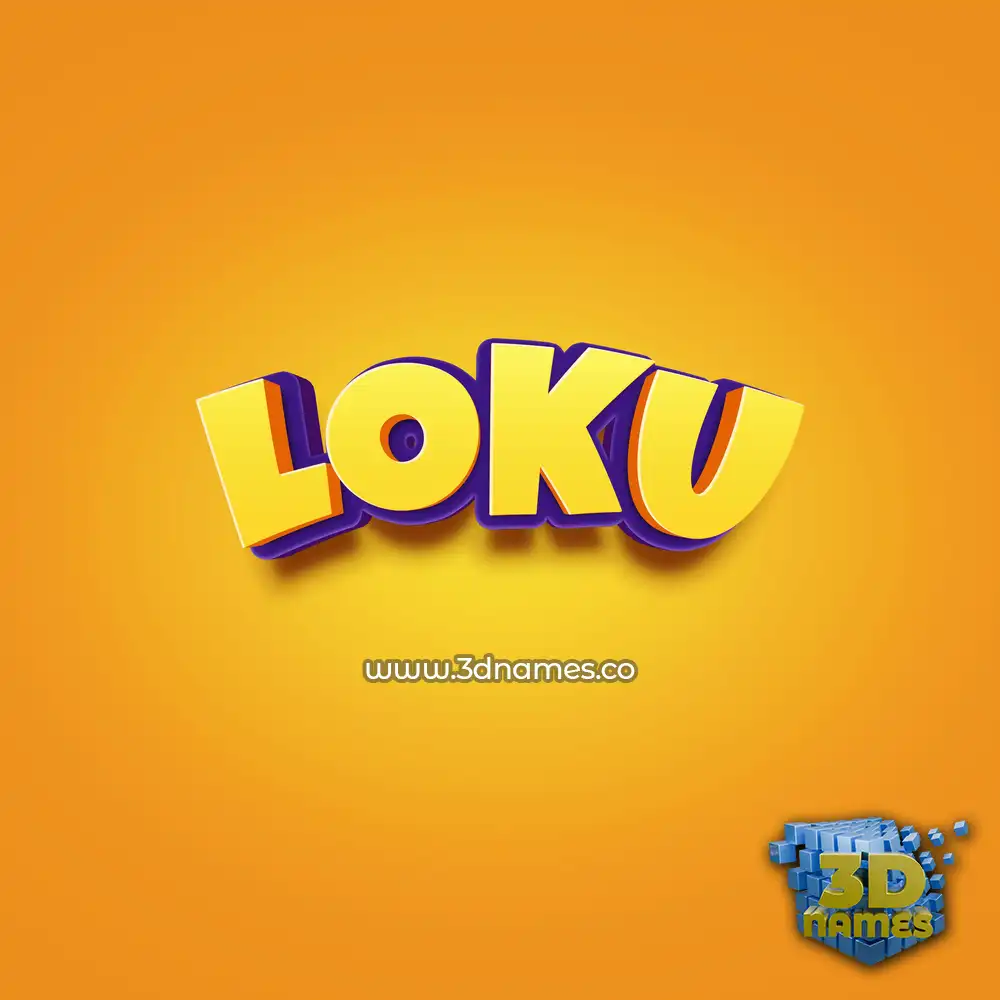 loku in Orange Toon style - 3D name wallpaper
