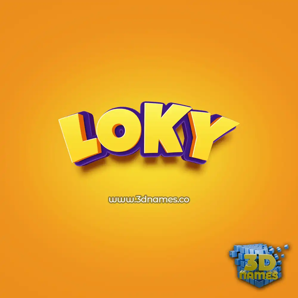 loky in Orange Toon style - 3D name wallpaper