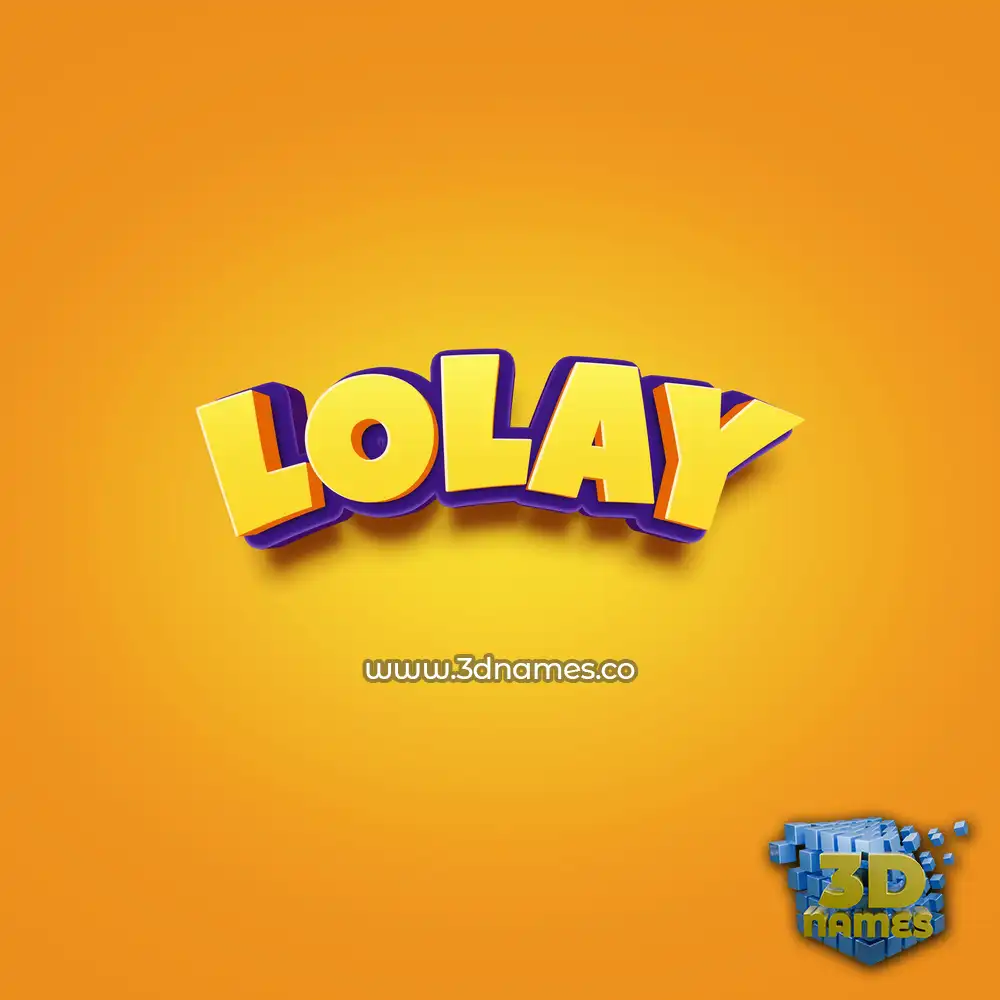 lolay in Orange Toon style - 3D name wallpaper