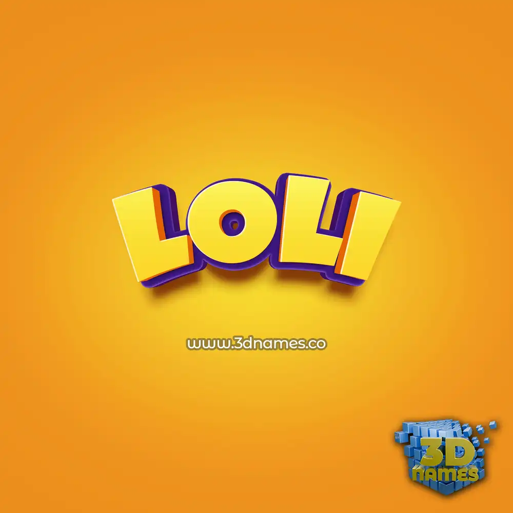 loli in Orange Toon style - 3D name wallpaper