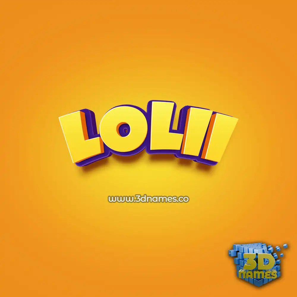 lolii in Orange Toon style - 3D name wallpaper