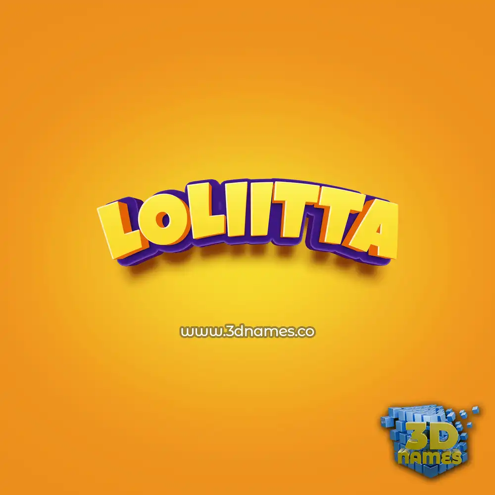 loliitta in Orange Toon style - 3D name wallpaper