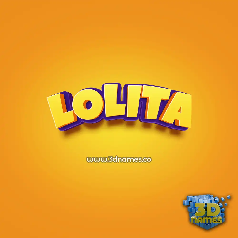 lolita in Orange Toon style - 3D name wallpaper