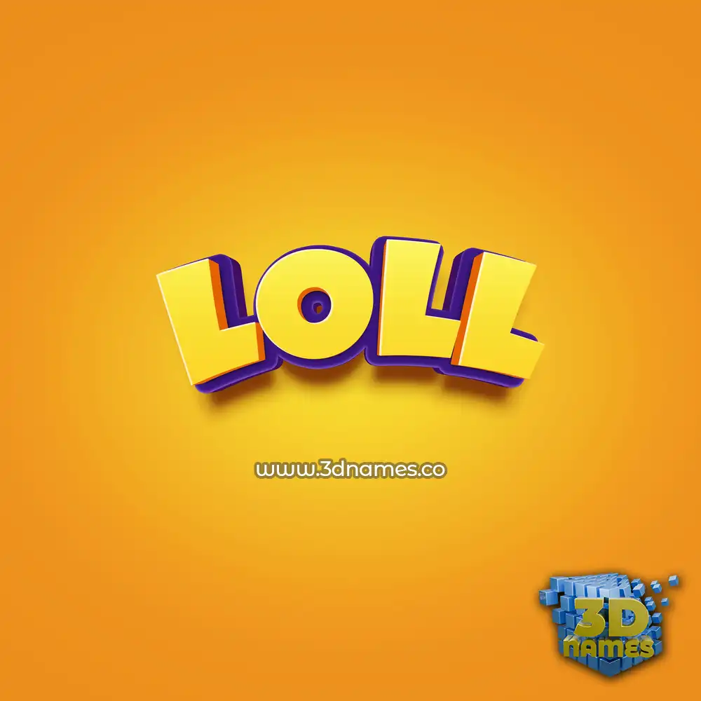 loll in Orange Toon style - 3D name wallpaper