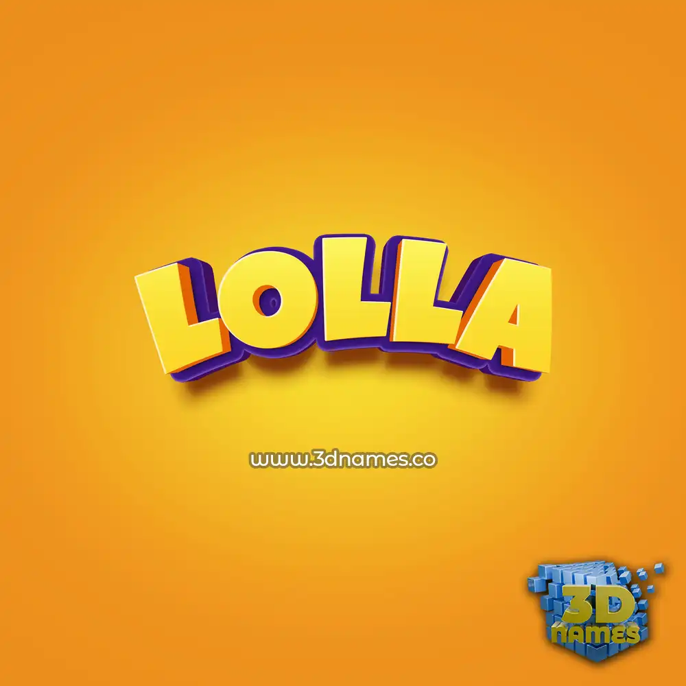lolla in Orange Toon style - 3D name wallpaper