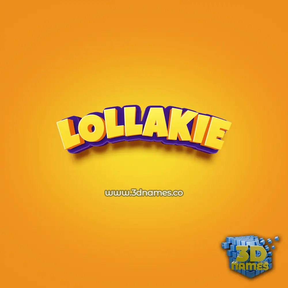 lollakie in Orange Toon style - 3D name wallpaper