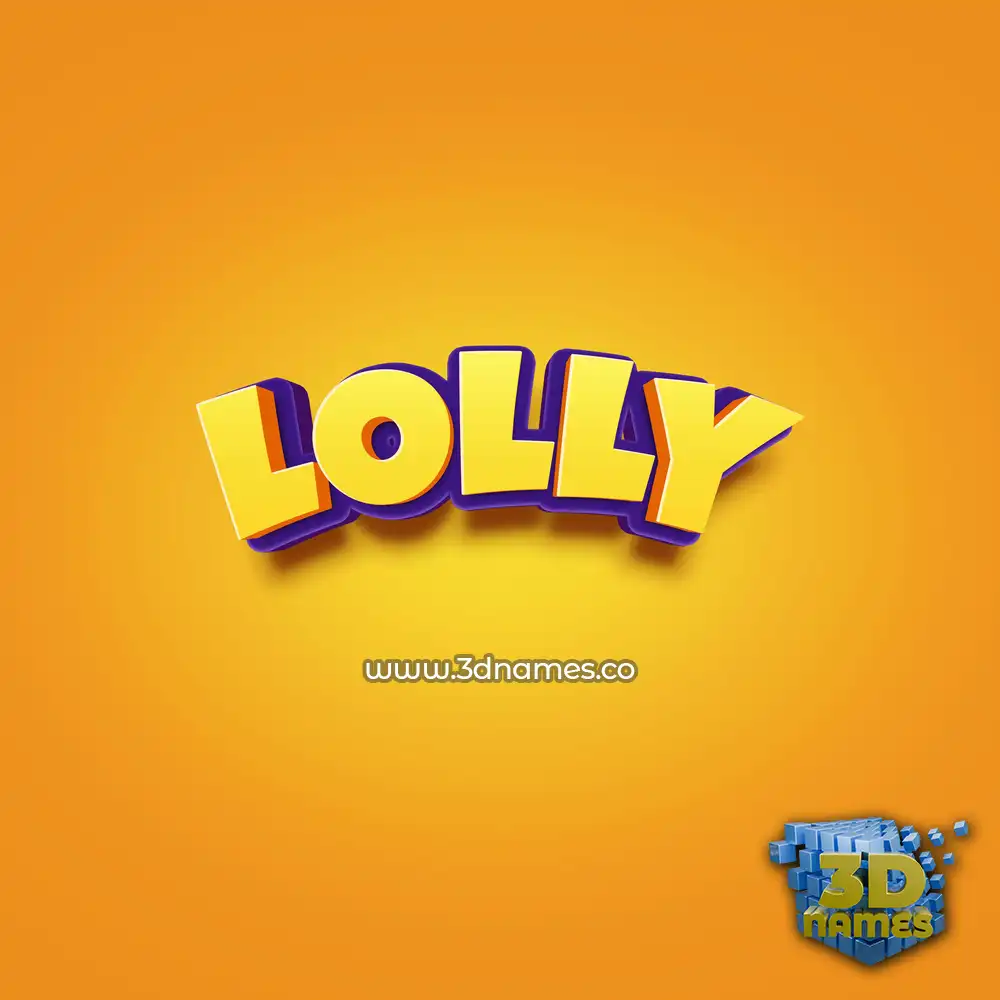 lolly in Orange Toon style - 3D name wallpaper