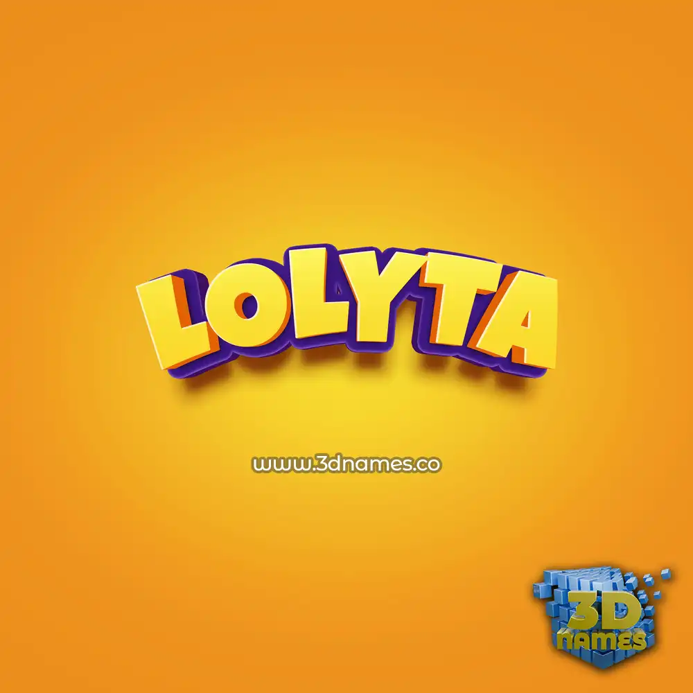 lolyta in Orange Toon style - 3D name wallpaper
