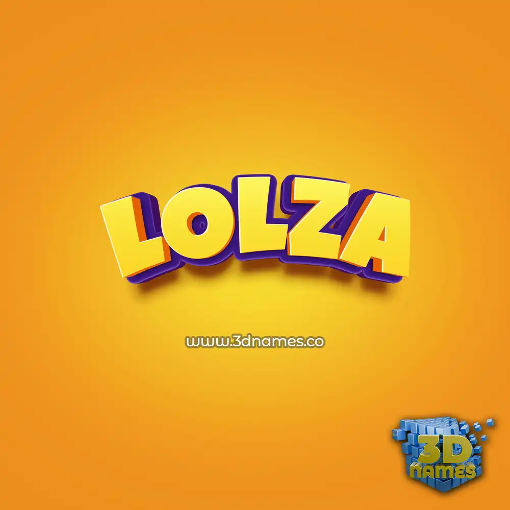lolza in Orange Toon style - 3D name wallpaper