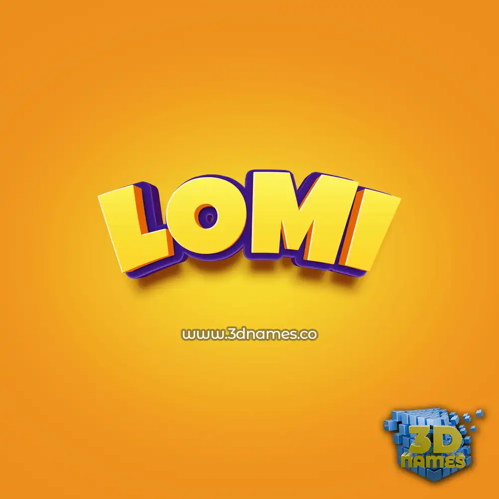 lomi in Orange Toon style - 3D name wallpaper
