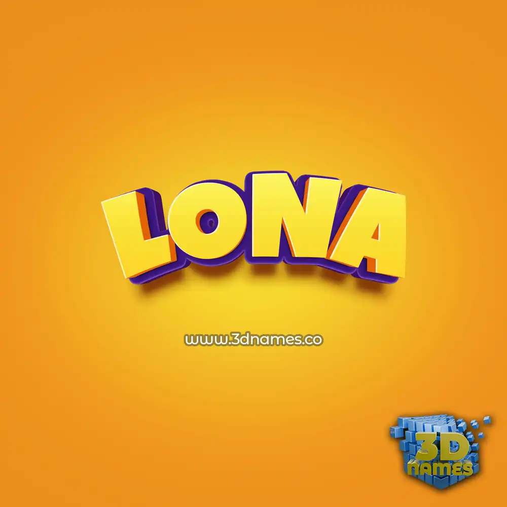 lona in Orange Toon style - 3D name wallpaper