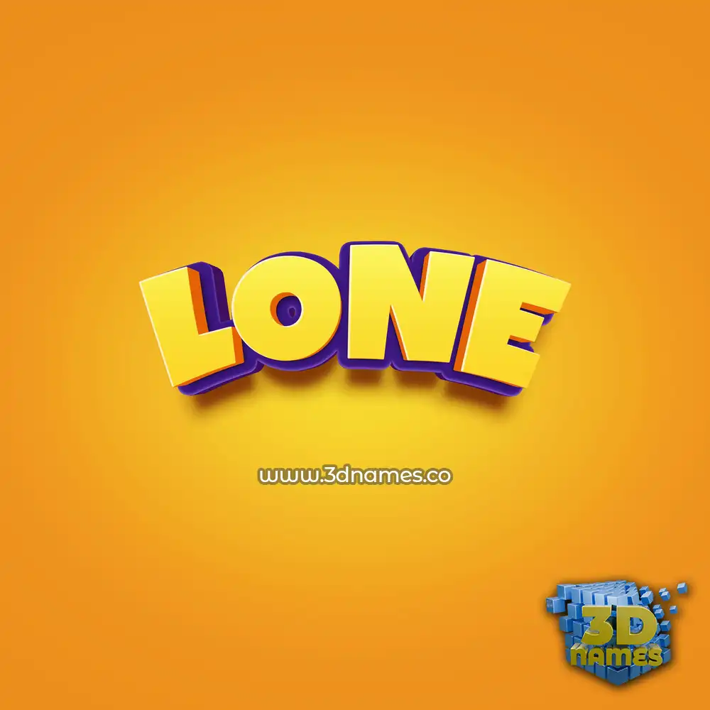 lone in Orange Toon style - 3D name wallpaper