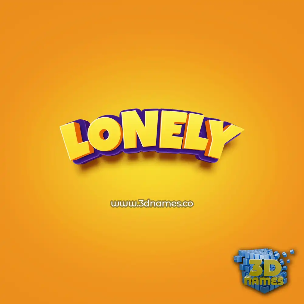 lonely in Orange Toon style - 3D name wallpaper