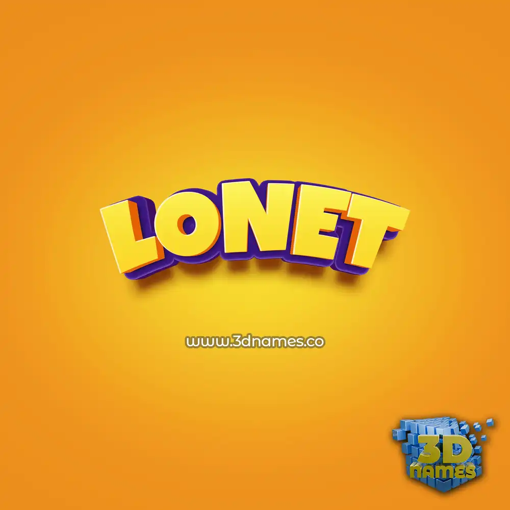 lonet in Orange Toon style - 3D name wallpaper