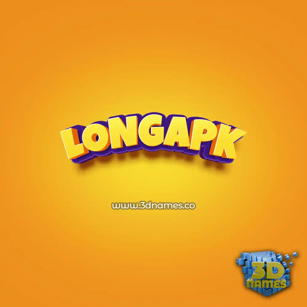 longapk in Orange Toon style - 3D name wallpaper
