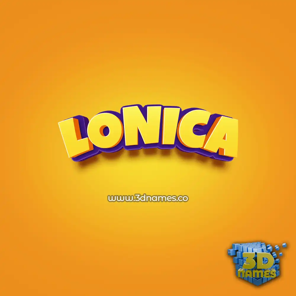 lonica in Orange Toon style - 3D name wallpaper