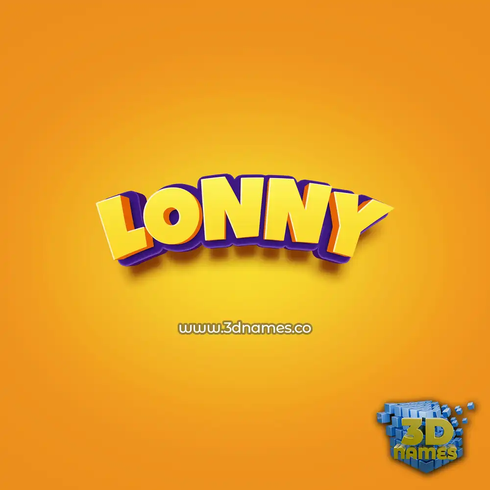 lonny in Orange Toon style - 3D name wallpaper