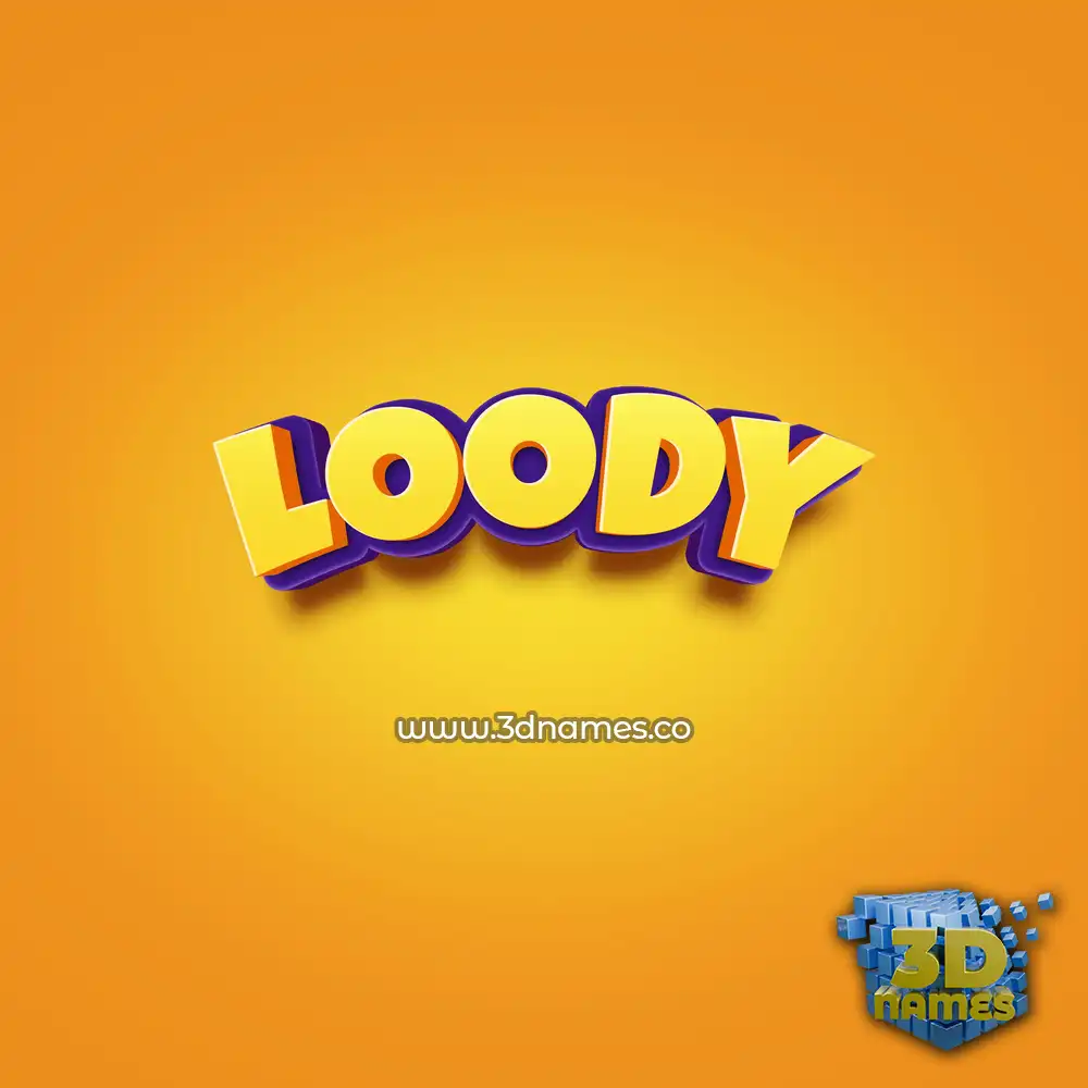 loody in Orange Toon style - 3D name wallpaper