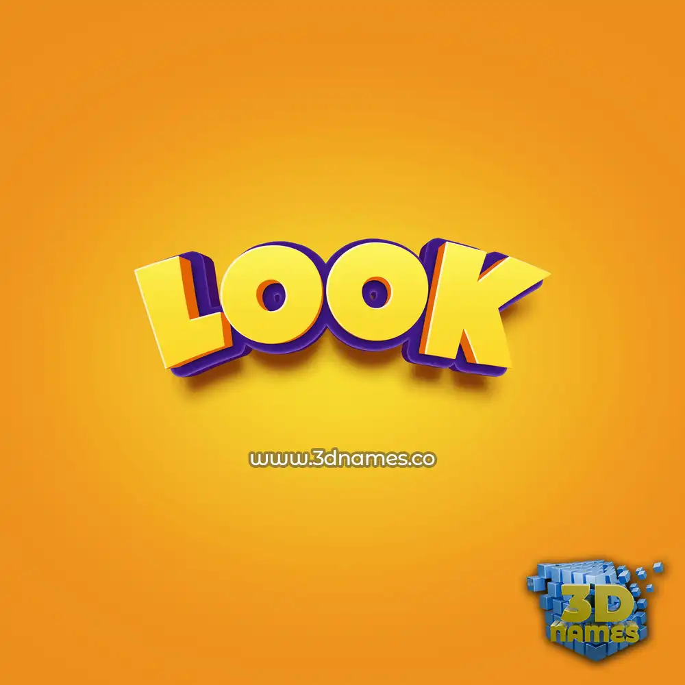 look in Orange Toon style - 3D name wallpaper