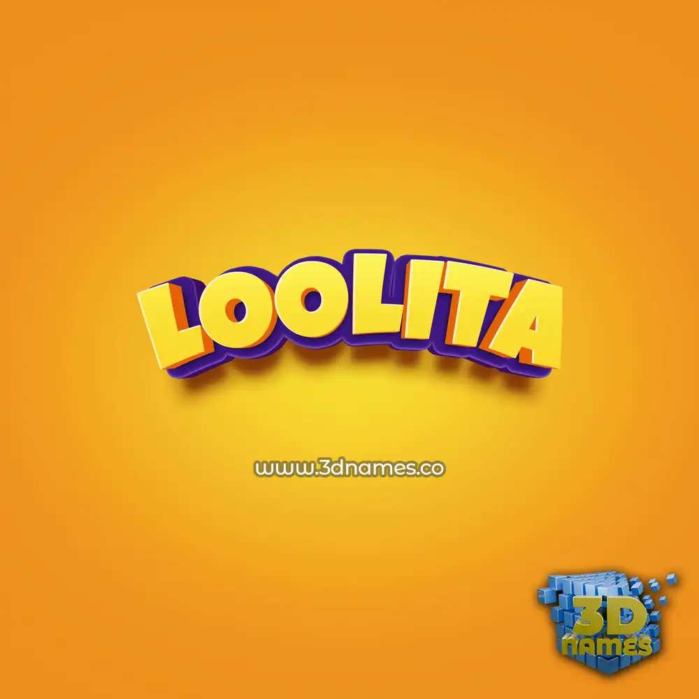 loolita in Orange Toon style - 3D name wallpaper