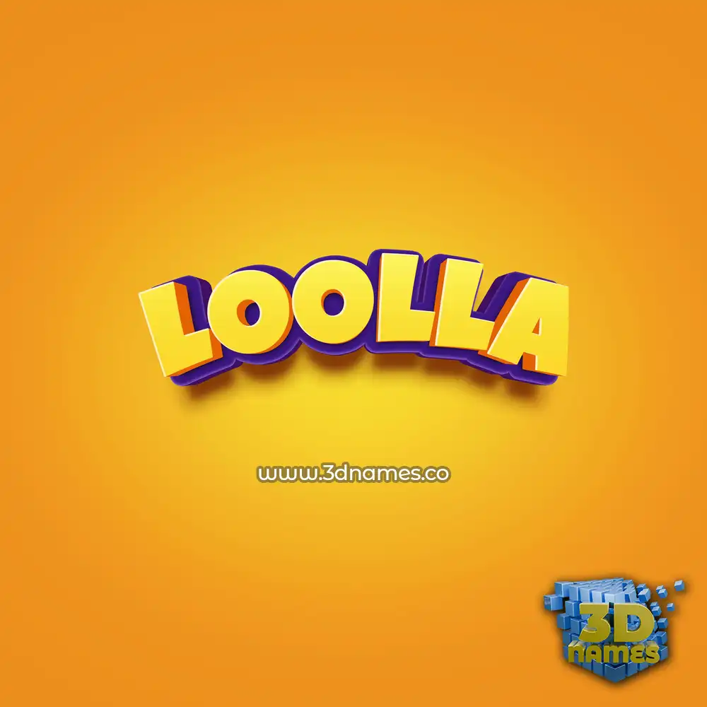 loolla in Orange Toon style - 3D name wallpaper