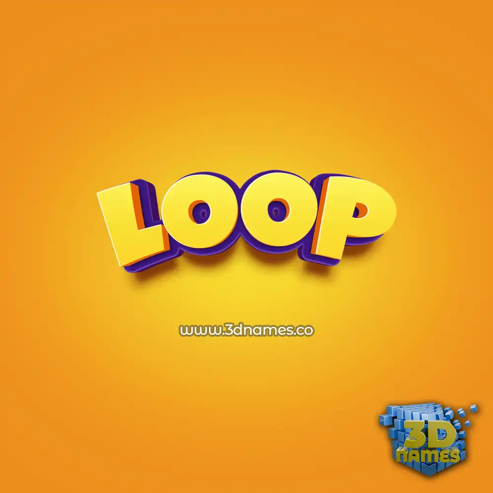 loop in Orange Toon style - 3D name wallpaper