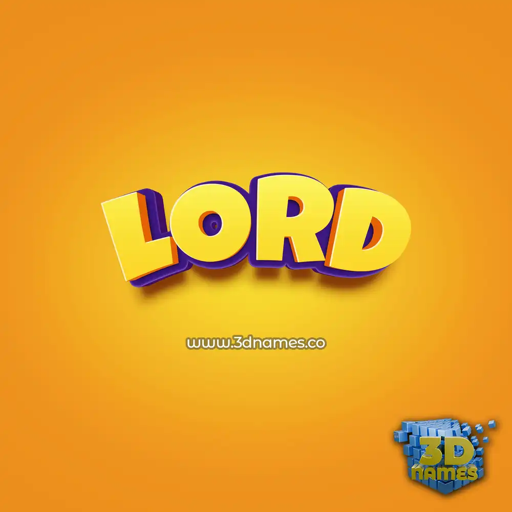 lord in Orange Toon style - 3D name wallpaper