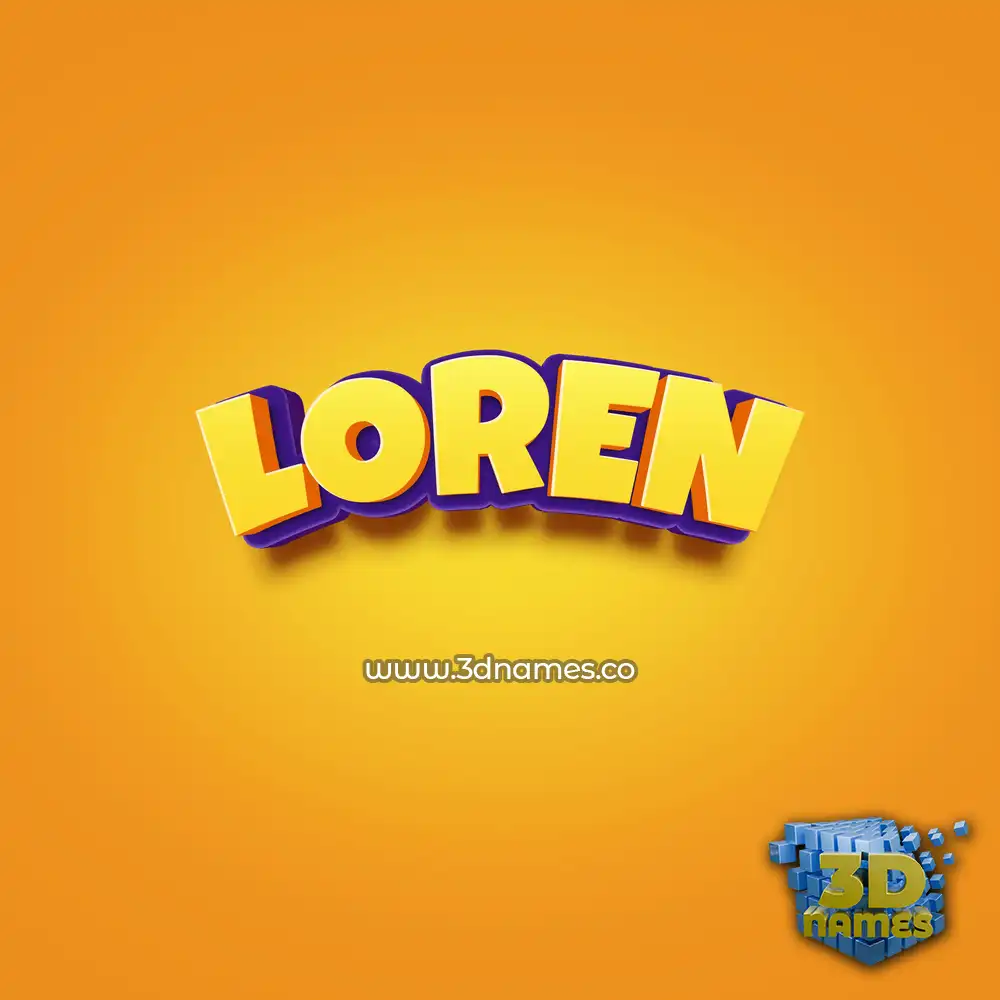 loren in Orange Toon style - 3D name wallpaper