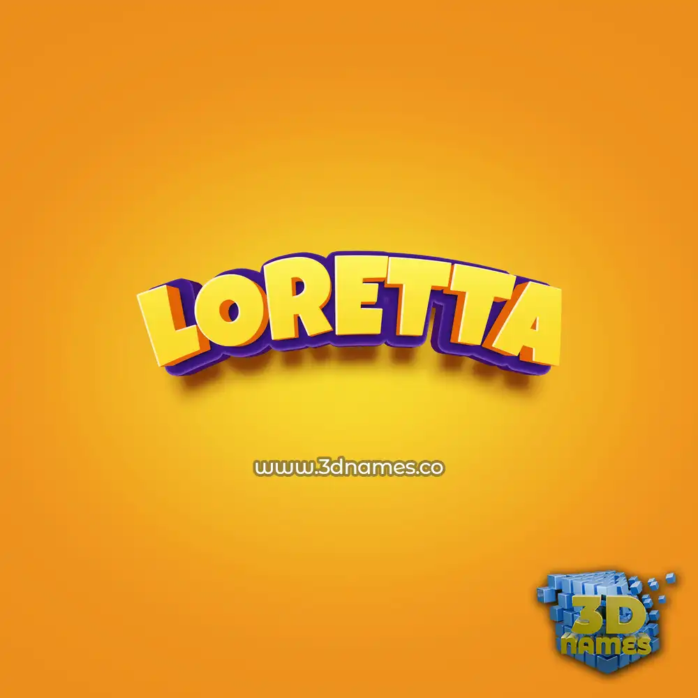 loretta in Orange Toon style - 3D name wallpaper