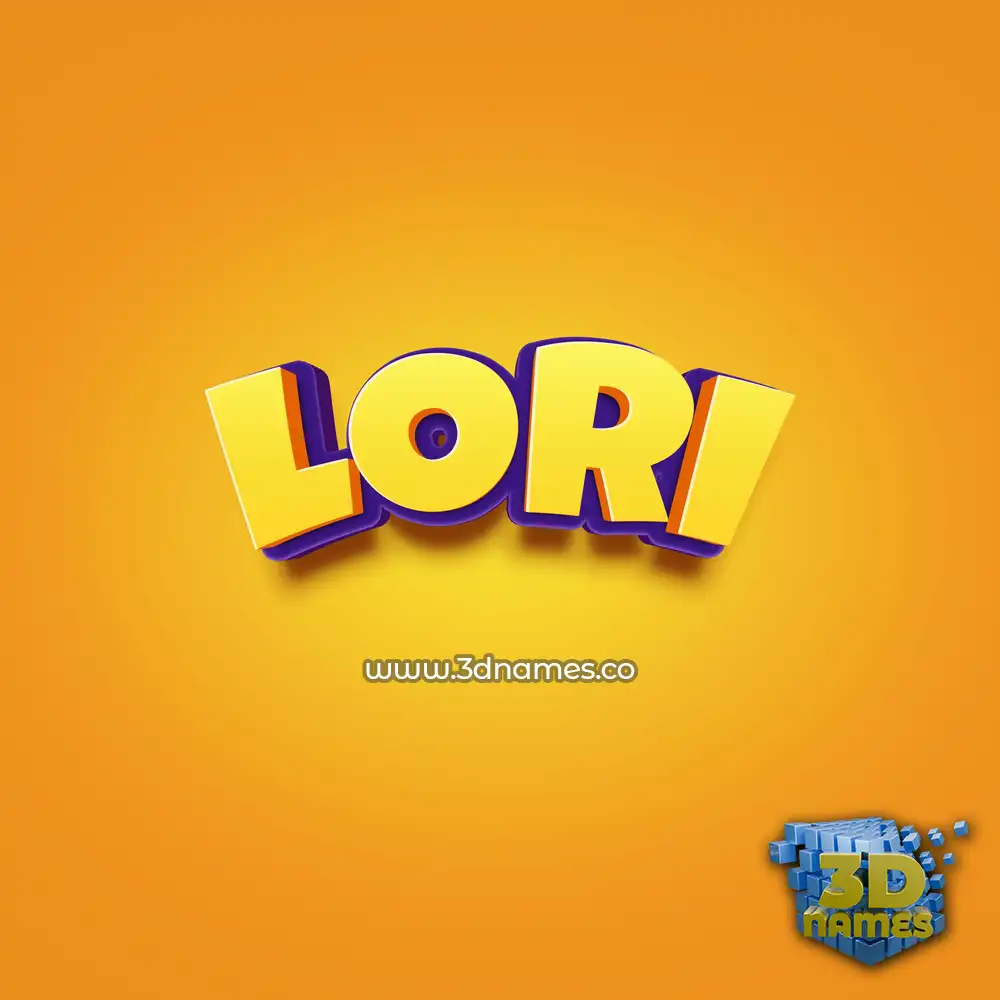 lori in Orange Toon style - 3D name wallpaper
