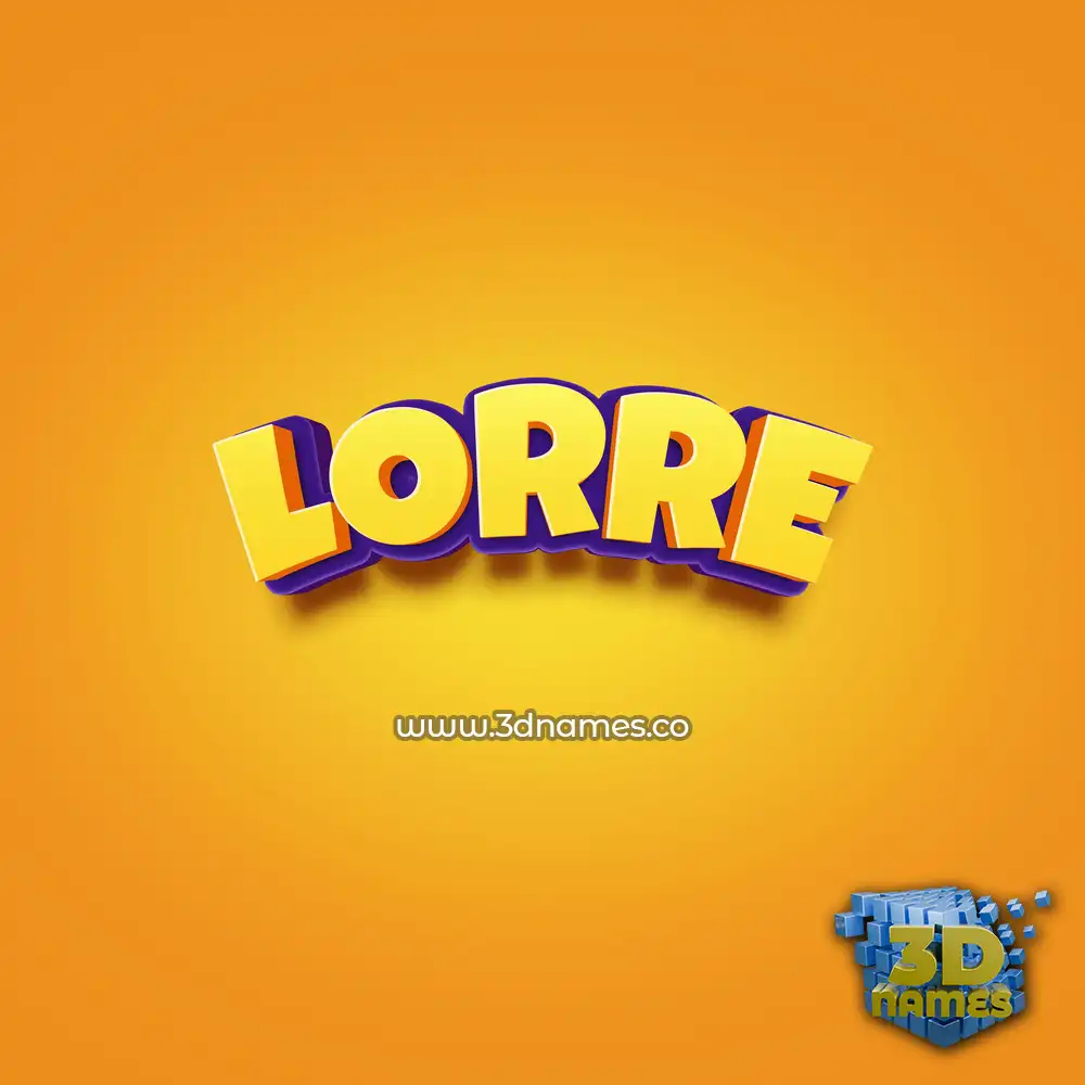 lorre in Orange Toon style - 3D name wallpaper