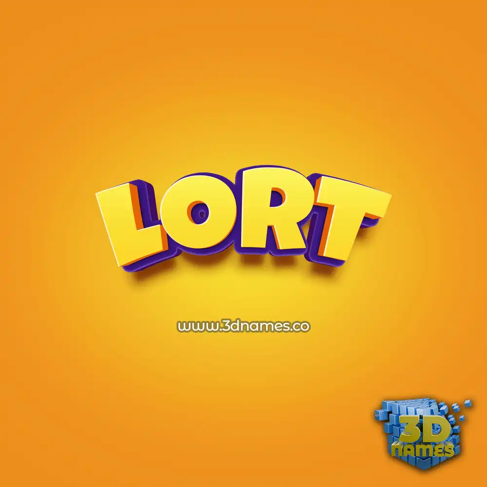 lort in Orange Toon style - 3D name wallpaper