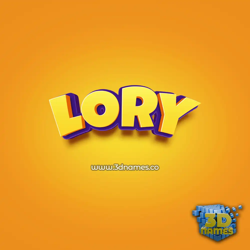 lory in Orange Toon style - 3D name wallpaper
