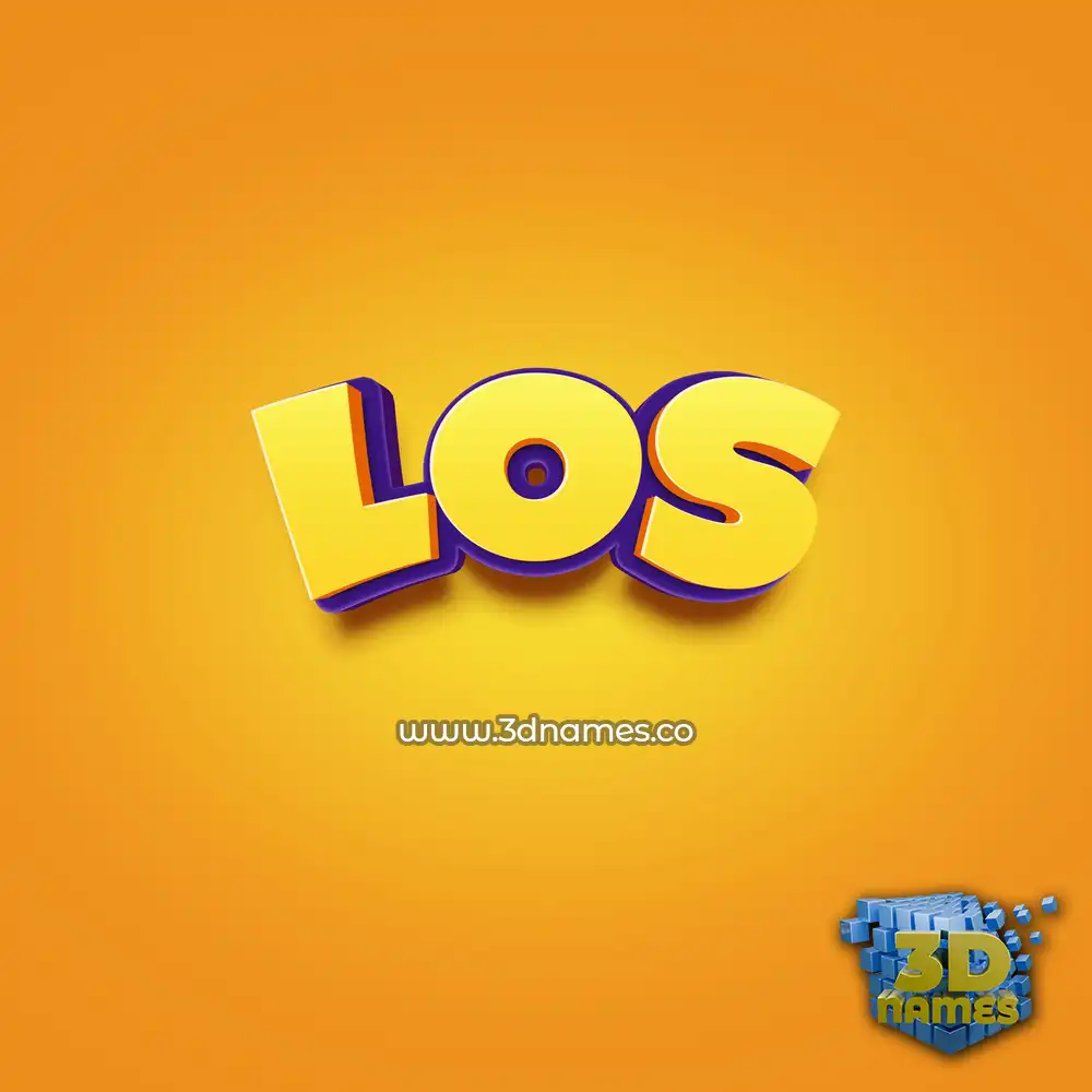 los in Orange Toon style - 3D name wallpaper