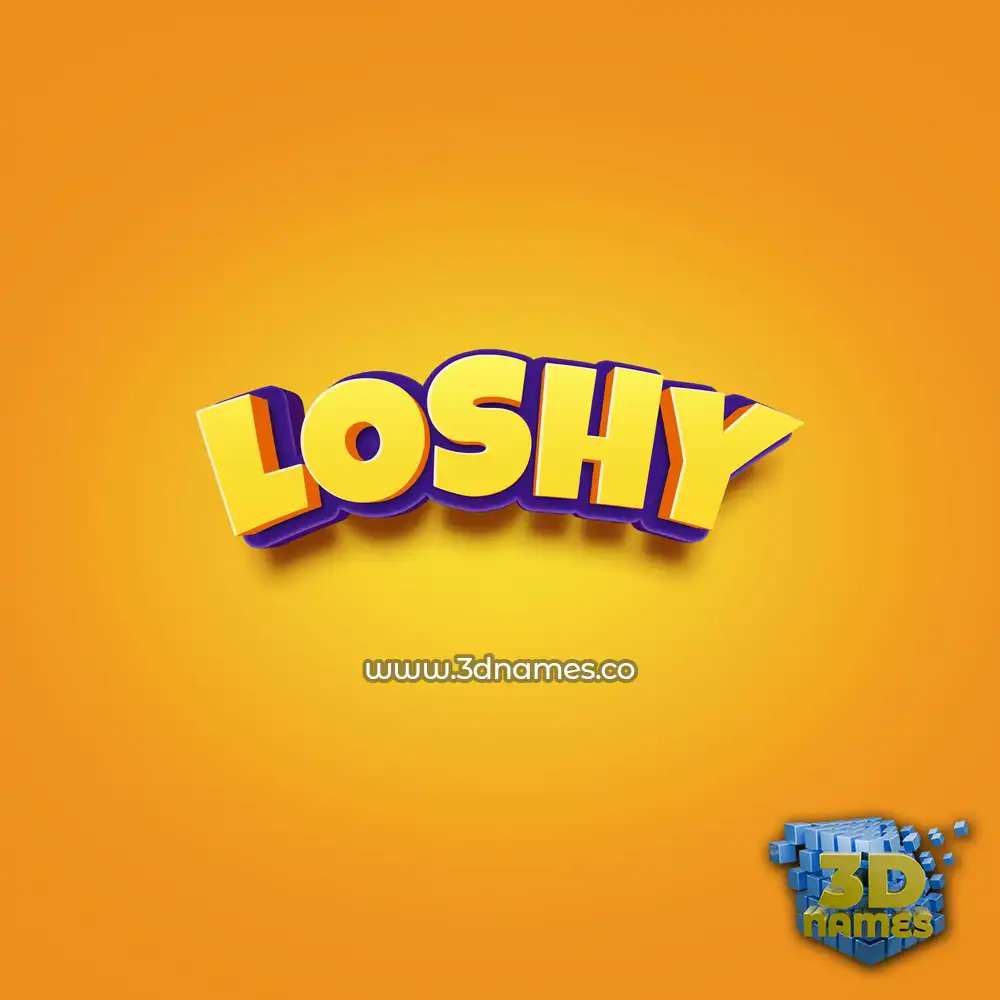 loshy in Orange Toon style - 3D name wallpaper