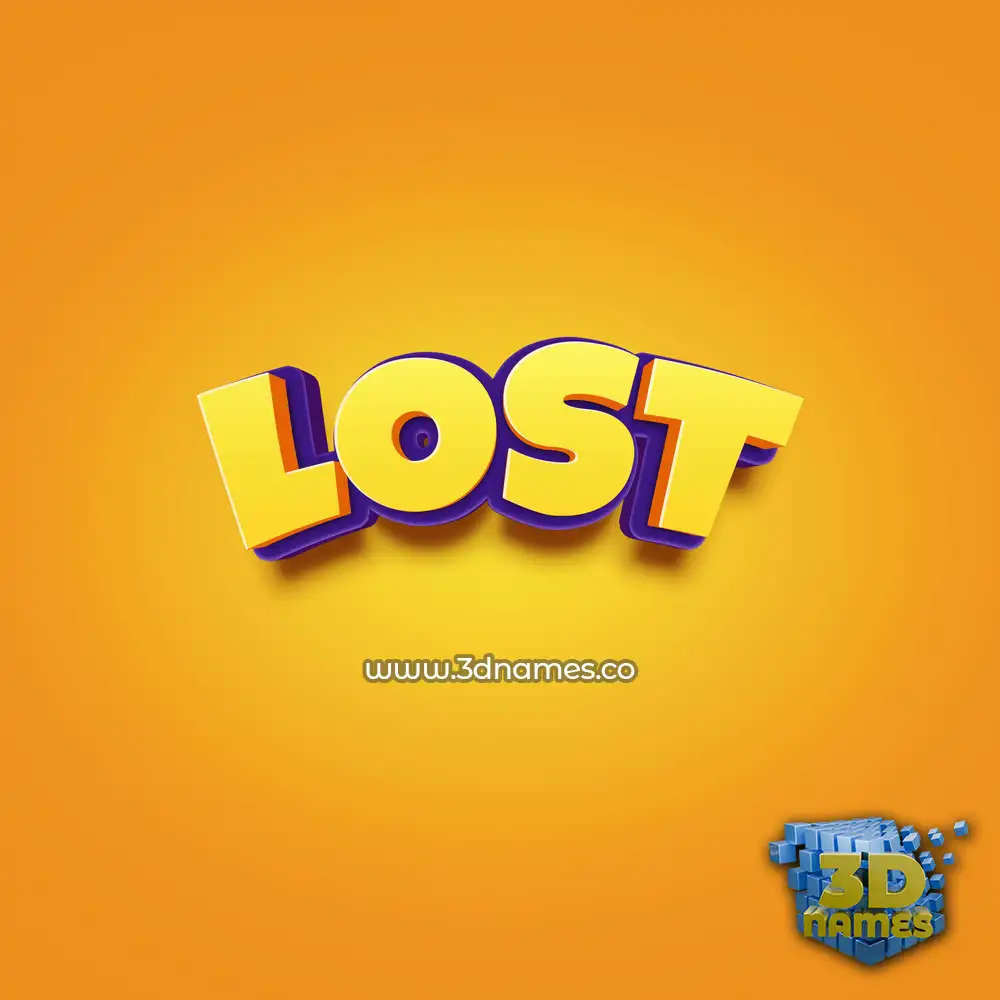 lost in Orange Toon style - 3D name wallpaper