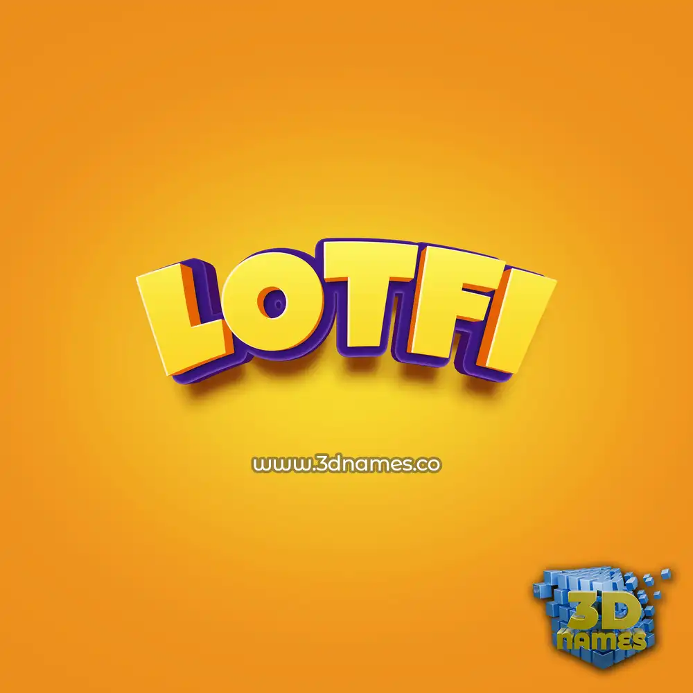 lotfi in Orange Toon style - 3D name wallpaper