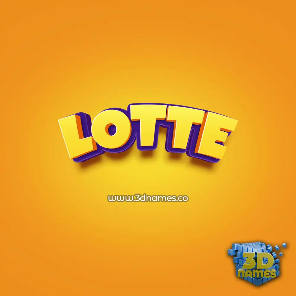 lotte in Orange Toon style - 3D name wallpaper