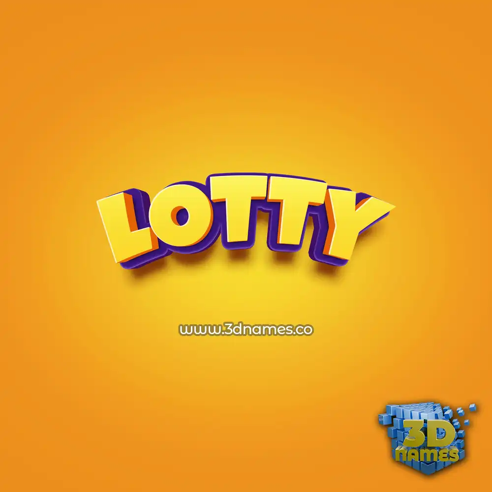 lotty in Orange Toon style - 3D name wallpaper