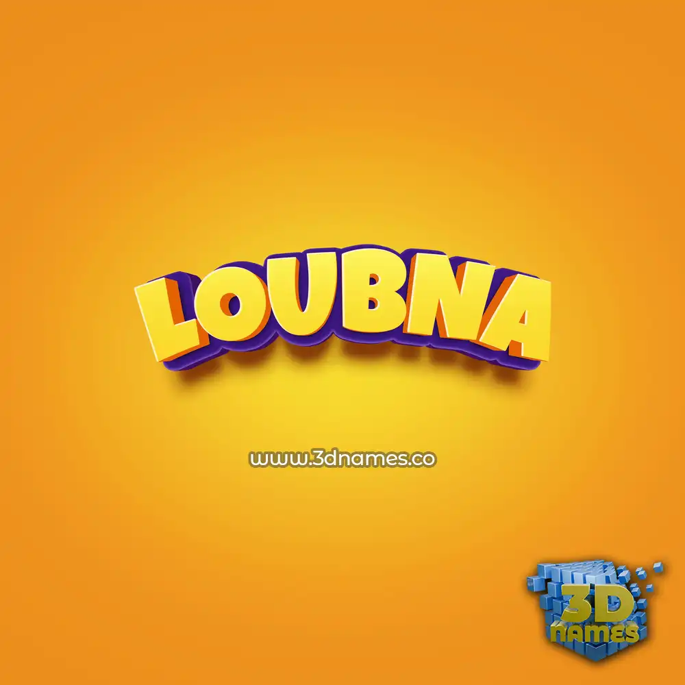 loubna in Orange Toon style - 3D name wallpaper