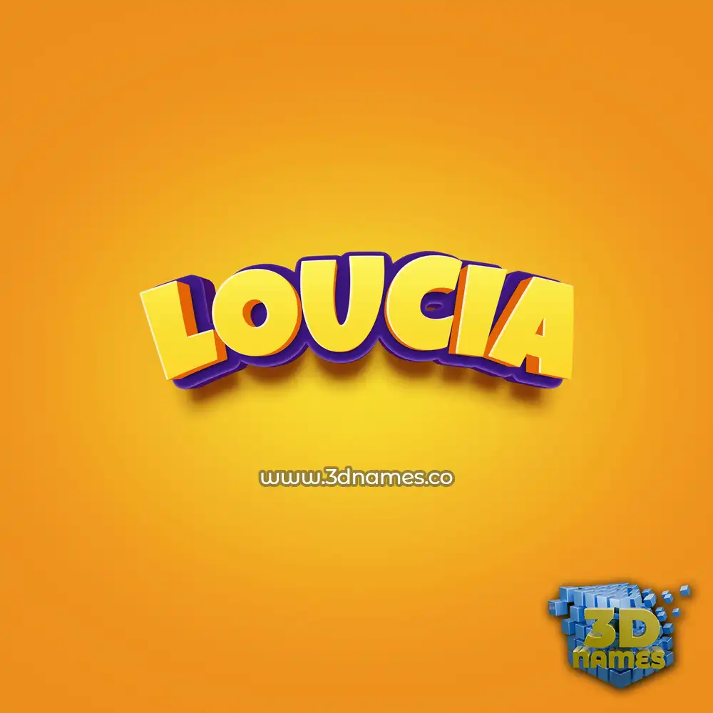 loucia in Orange Toon style - 3D name wallpaper