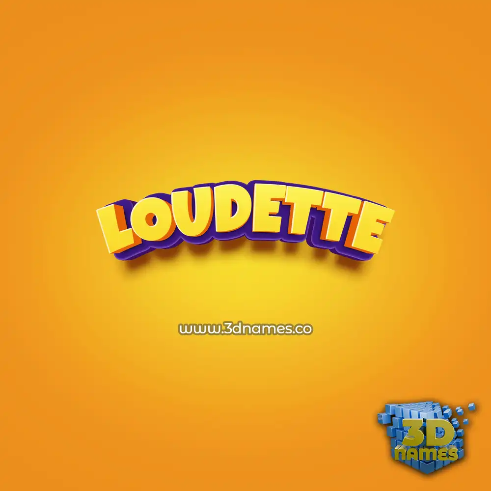 loudette in Orange Toon style - 3D name wallpaper