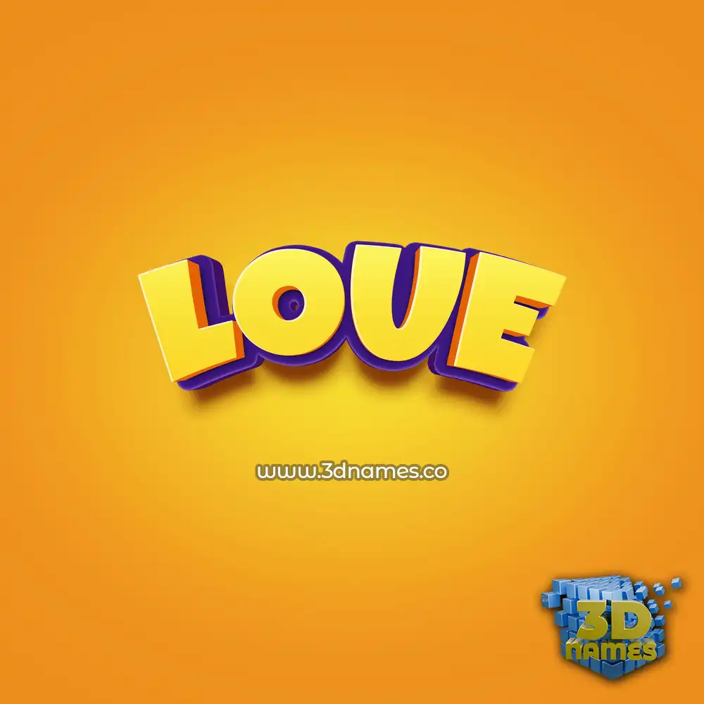 loue in Orange Toon style - 3D name wallpaper